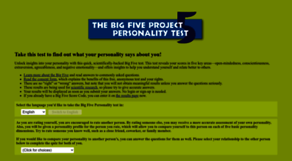 outofservice.com - personality psychology tests - www.outofservice.com - created by jeff potter