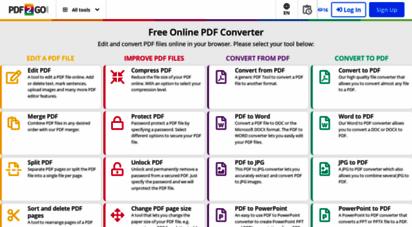 pdf2go.com - online pdf er - edit, rotate and compress pdf files