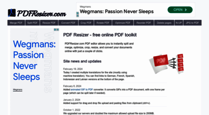 pdfresizer.com - pdf tools - resize, crop, merge, split, convert pdf files online