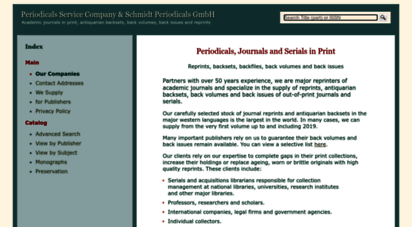 periodicals.com - periodicals - antiquarian backsets  back issues  academic journals  reprints