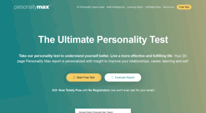 personalitymax.com - free personality tests mbti, multiple intelligence, brain, learning