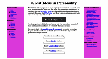 personalityresearch.org - great ideas in personalitytheory and research