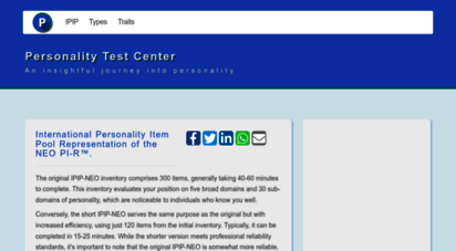 personalitytest.net - personality test center