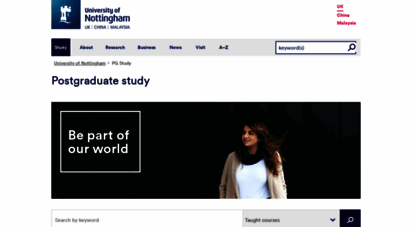 pgstudy.nottingham.ac.uk - postgraduate prospectus - the university of nottingham