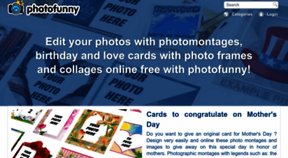 photofunny.net - birthday and christmas cards photo frame editor. - photofunny