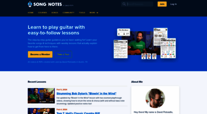 playsongnotes.com - song notes // library of video guitar lessons and pdf chord sheets, all hand-made by david pots.