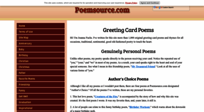 poemsource.com - greeting card poems: messages to let them know you care