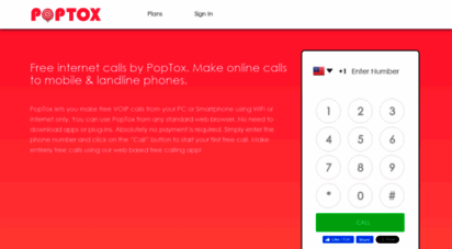poptox.com - free internet calls  free online calls  poptox
