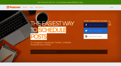 postcron.com - postcron, the best tool to schedule posts on social media accounts