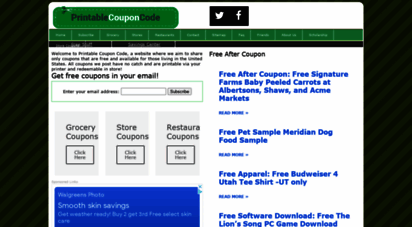 printablecouponcode.com - free printable coupons, codes in 2012