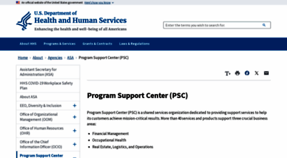 psc.gov - home page - program support center - u.s. department of health and human services