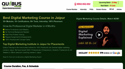 quibustrainings.com - no.1 institute for digital marketing course in jaipur