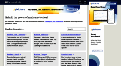 randomlists.com - random lists — the random generator of everything