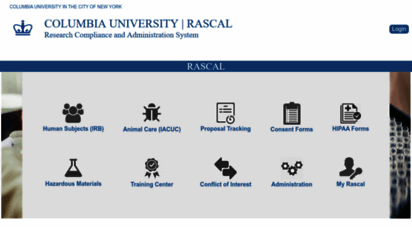 rascal.columbia.edu - columbia university´s rascal - research and compliance administration system
