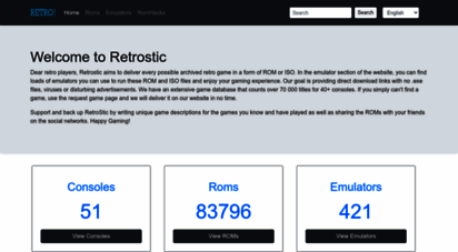 retrostic.com - retrostic - download free roms for gb, gbc, gba, nds, n64, nes, snes, sega, atari & more