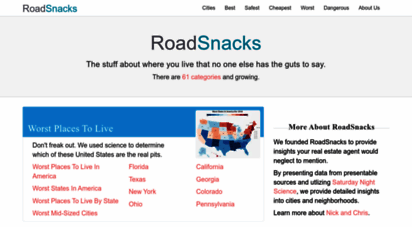 roadsnacks.net - roadsnacks: regional infotainment about  you live - roadsnacks
