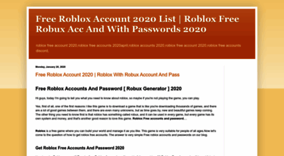 robloxfreeaccount.blogspot.com - free roblox account 2020 list  roblox free robux acc and with passwords 2020