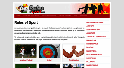 rulesofsport.com - rules of sport