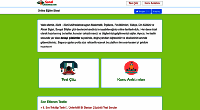 sanalokulumuz.com - online eğitim sitesi » testler » sorular