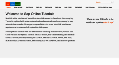 saponlinetutorials.com - best sap training tutorials - free sap online training clsss