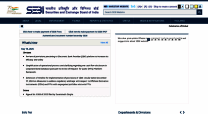 sebi.gov.in - securities and exchange board of india