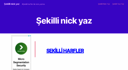 sekillinickyaz.com - şekilli harflerle nick yaz - şekilli nick yaz
