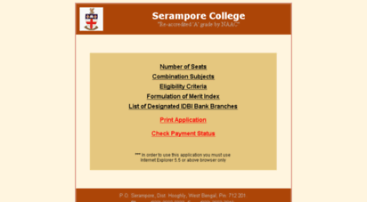 seramporecollegeadmissions.com