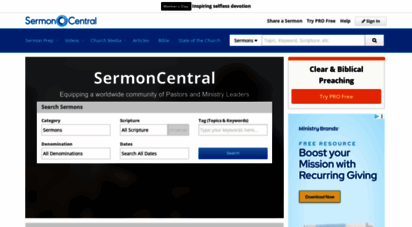 sermoncentral.com - free sermon preparation tools, sermon illustrations, church preaching slides and videos, and preaching articles for biblical messages from sermon central. - sermoncentral.com