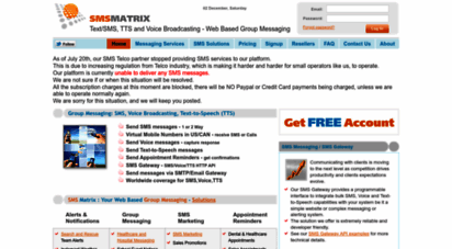 smsmatrix.com - sms gateway and group messaging/broadcasting: send sms,voice,text to speech tts to any phone