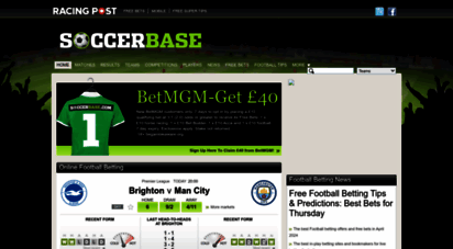 soccerbase.com - football betting  place your football bet today  soccer base