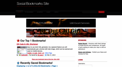 socialbookmarkssite.com - social bookmarks site · save your favorite websites quick and easy