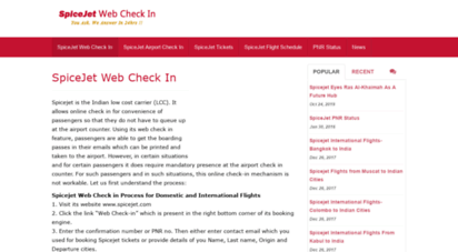 spicejetwebcheckin.co.in - spicejet web check in  online check-in process for domestic and international flights