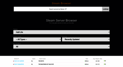steambrowser.com - steam browser - an alternate game server browser