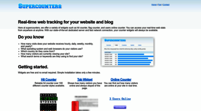 supercounters.com - supercounters - free hit counter,users online counter flag counter visitor map for website blog and tumblr