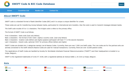 swiftcodelist.com - swift code & bic code database