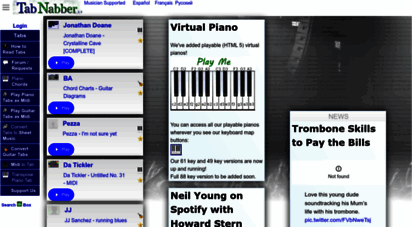 tabnabber.com - tabnabber - piano tabs, tablature, chords, sheet music, notes