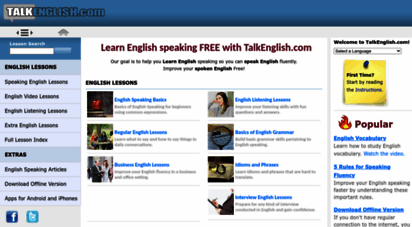 talkenglish.com - learn english speaking and improve your spoken english with free english speaking lessons online!