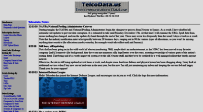 telcodata.us - telcodata.us: welcome to the telecommunications database