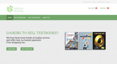 textbookrecycling.com - textbook recycling  buy, rent or sell new and used textbooks