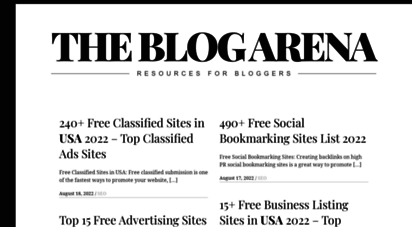theblogarena.com - the blog arena - resources for bloggers