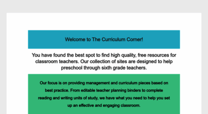 thecurriculumcorner.com - the curriculum corner 123 — providing free resources for busy teachers