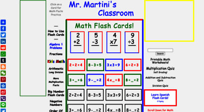 thegreatmartinicompany.com - math practice - math flash cards
