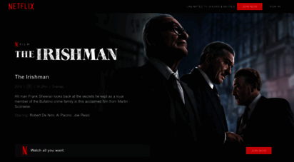 theirishman-movie.com - netflix france - watch tv shows online, watch movies online