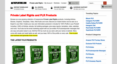 theplrstore.com - private label rights  articles, ebooks, emails and plr products