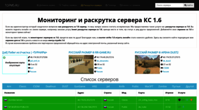 topms.ru - раскрутка сервера cs 1.6 и мониторинг серверов кс 1.6