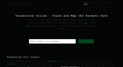 traceroute-online.com - traceroute online with mapping  tactical network testing  traceroute-online.com