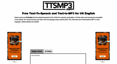 ttsmp3.com - free text-to-speech for us english language and mp3 download  ttsmp3.com