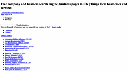 tuugo.co.uk - free company and business search engine, business pages in uk  tuugo local businesses and services