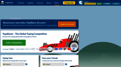 typeracer.com - typeracer - test your typing speed and learn to type faster. free typing game and competition. way more fun than a typing tutor!