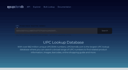 upcitemdb.com - upc lookup database with api access over 314 million unique upc numbers
